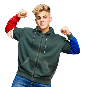 Stylish Young Man Flexing Muscles PNG Image