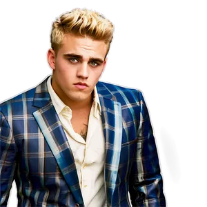 Stylish Young Manin Plaid Jacket PNG Image