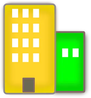 Stylized Apartment Building Icon PNG Image