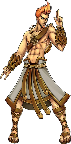 Stylized Apollo Character Art PNG Image