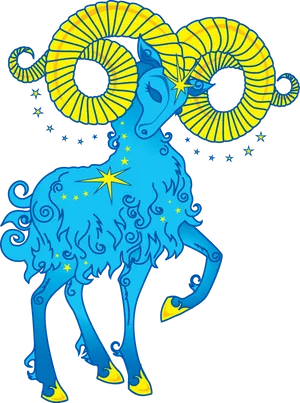 Stylized Aries Zodiac Sign PNG Image