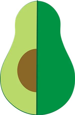 Stylized Avocado Half Illustration PNG Image