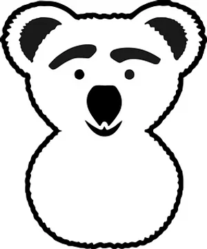 Stylized Bear Face Outline PNG Image