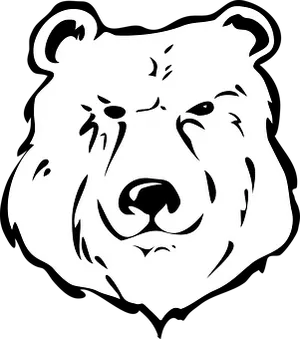 Stylized Bear Head Graphic PNG Image