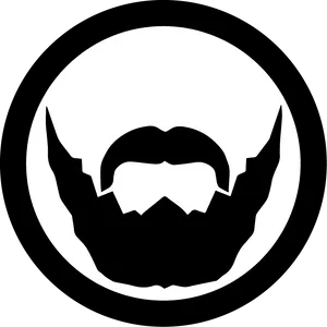 Stylized Beard Icon PNG Image