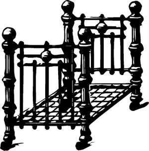 Stylized Bedroom Balcony Illustration PNG Image