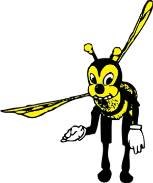 Stylized Bee Cartoon Character PNG Image