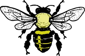 Stylized Bee Illustration PNG Image