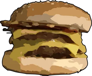 Stylized Big Mac Illustration PNG Image