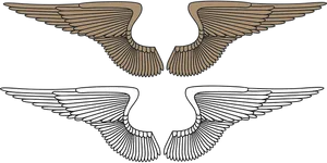 Stylized Bird Wings Graphic PNG Image