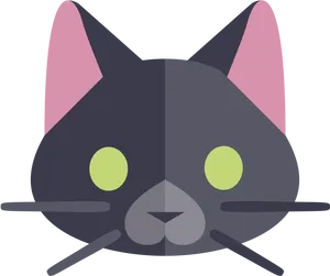 Stylized Black Cat Graphic PNG Image