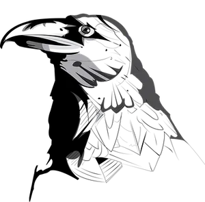 Stylized Black Crow Graphic PNG Image