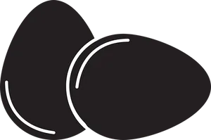 Stylized Black Eggs Vector Illustration PNG Image