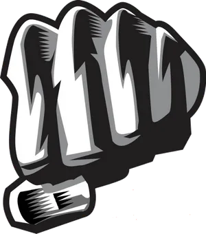 Stylized Blackand White Fist Illustration PNG Image