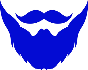 Stylized Blue Beardand Mustache PNG Image