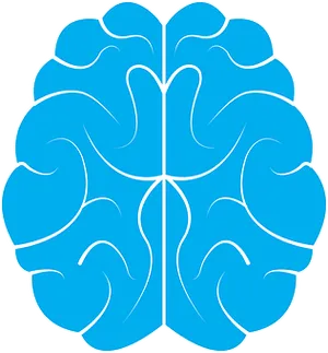 Stylized Blue Brain Illustration PNG Image