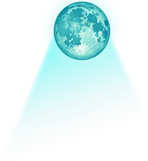 Stylized Blue Moon Illustration PNG Image