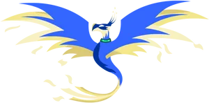 Stylized Blue Phoenix Art PNG Image