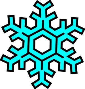 Stylized Blue Snowflake Graphic PNG Image