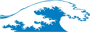 Stylized Blue Wave Graphic PNG Image