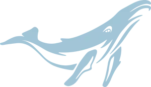 Stylized Blue Whale Clipart PNG Image