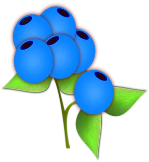 Stylized Blueberries Illustration PNG Image