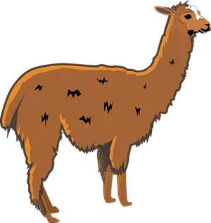 Stylized Brown Llama Illustration PNG Image