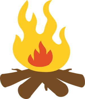 Stylized Campfire Graphic PNG Image