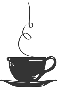 Stylized Cappuccino Cup Silhouette PNG Image