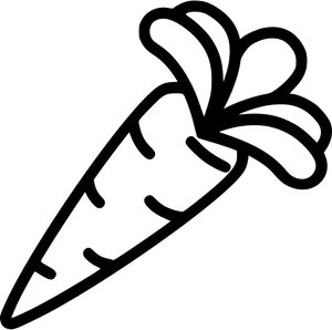 Stylized Carrot Outline Graphic PNG Image