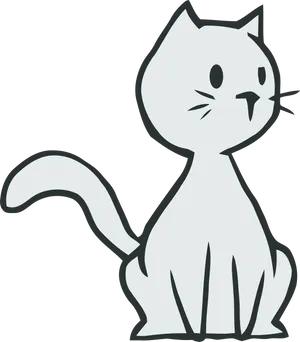 Stylized Cartoon Cat Illustration PNG Image