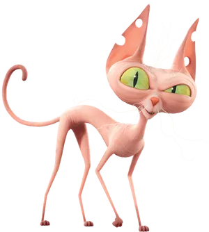 Stylized Cartoon Cat PNG Image