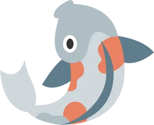 Stylized Cartoon Koi Fish PNG Image