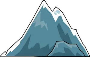 Stylized Cartoon Mountain Peak PNG Image