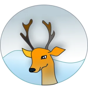 Stylized Cartoon Reindeer Portrait PNG Image