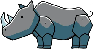 Stylized Cartoon Rhino Illustration PNG Image