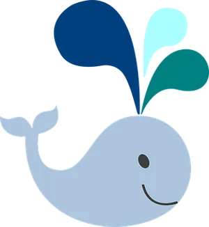 Stylized Cartoon Whale Illustration PNG Image