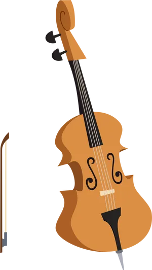 Stylized Cello Illustration PNG Image