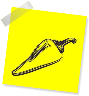 Stylized Chili Pepper Drawing PNG Image