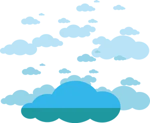 Stylized Clouds Transparent Background PNG Image