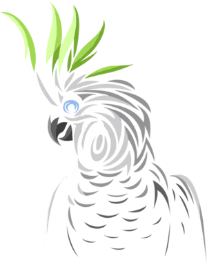 Stylized Cockatoo Illustration PNG Image