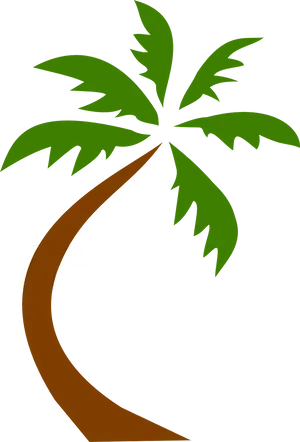 Stylized Coconut Tree Graphic PNG Image