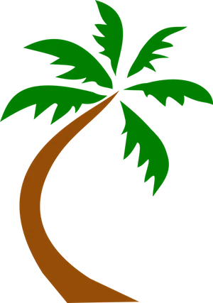 Stylized Coconut Tree Graphic PNG Image