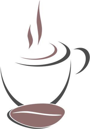 Stylized Coffee Cup Graphic PNG Image