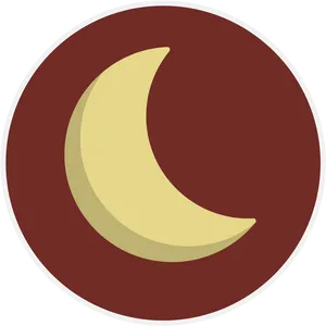 Stylized Crescent Moon Icon PNG Image