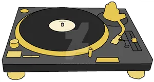 Stylized D J Turntable Illustration PNG Image