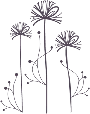 Stylized Dandelion Silhouettes PNG Image