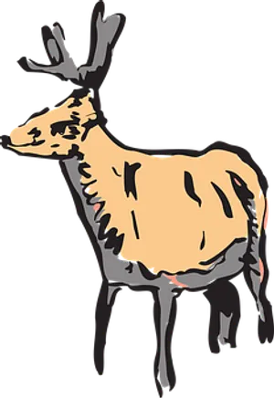 Stylized Deer Illustration PNG Image