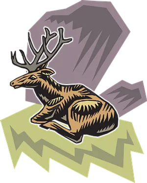 Stylized Deer Illustration PNG Image