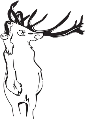 Stylized Deer Silhouette PNG Image